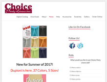 Tablet Screenshot of choicepartylinens.com